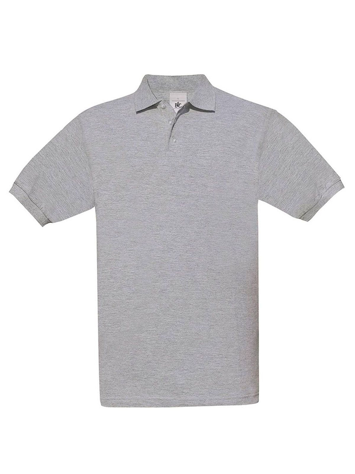 Safran Poloshirt – B&C – Farbe heather grey – individuell veredelbar