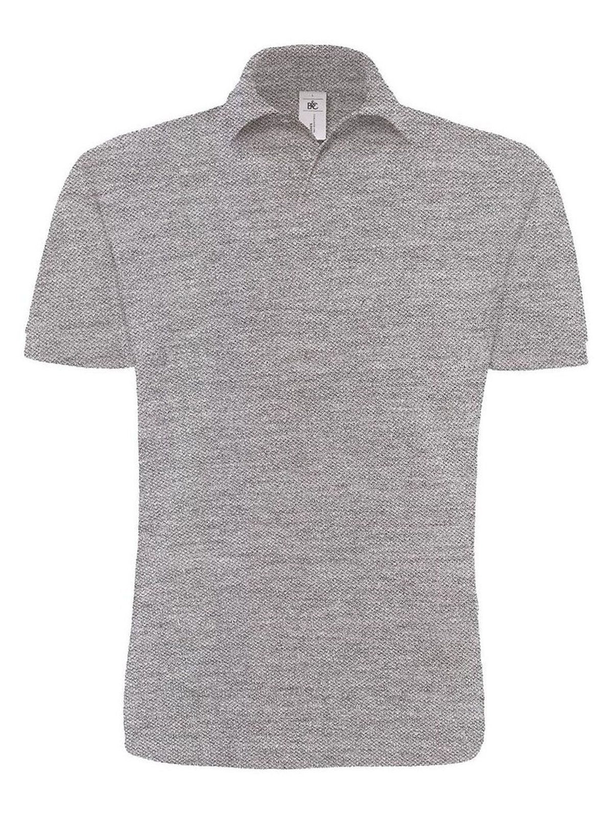 Heavymill Poloshirt – B&C – Farbe heather grey – individuell veredelbar