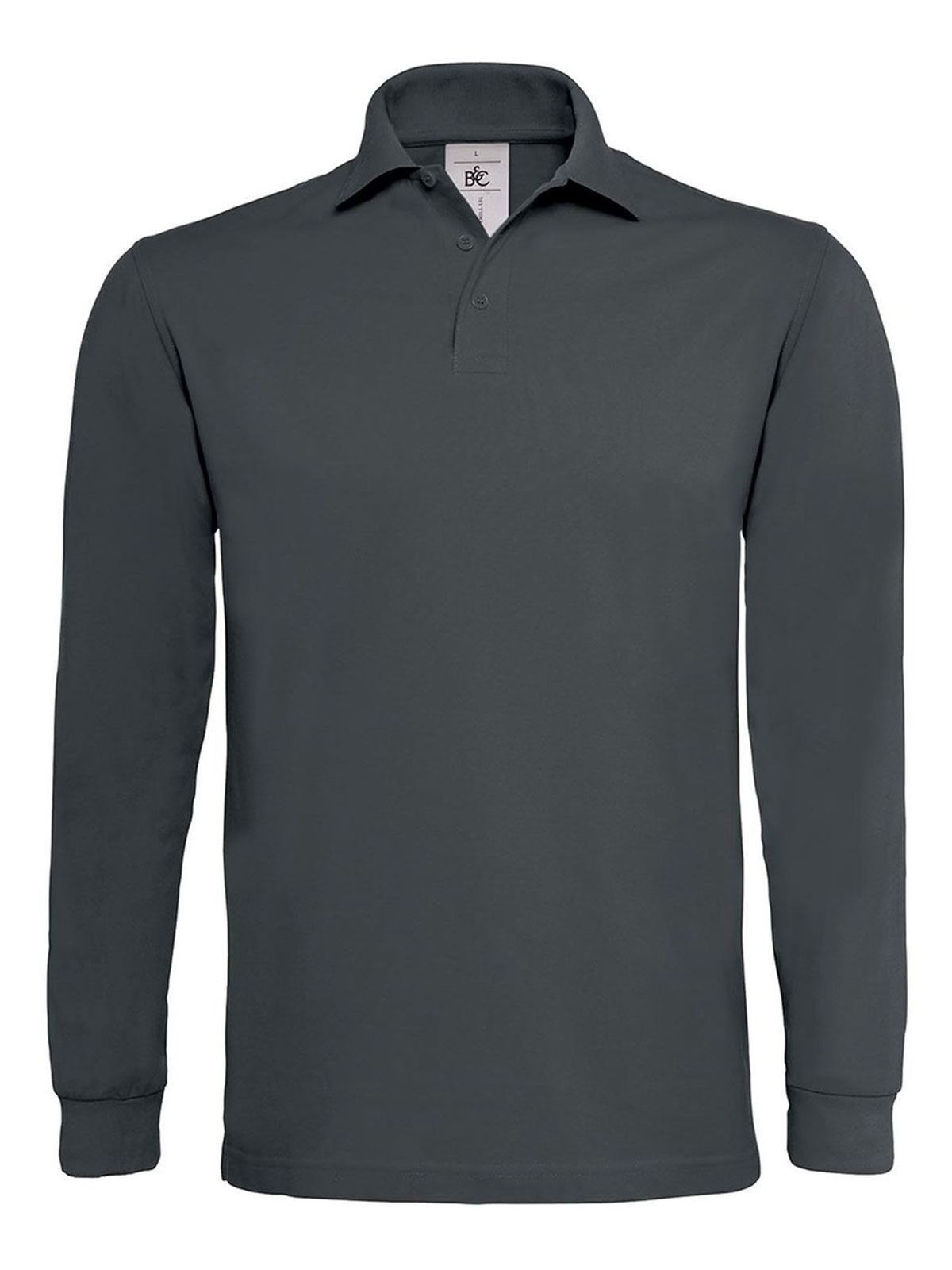 Heavymill LSL Poloshirt – B&C – Farbe Dunkelgrau – individuell veredelbar