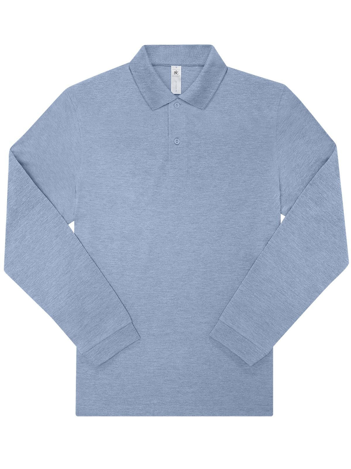 My polo 210 LSL Poloshirt – B&C – Farbe heather blue – individuell veredelbar