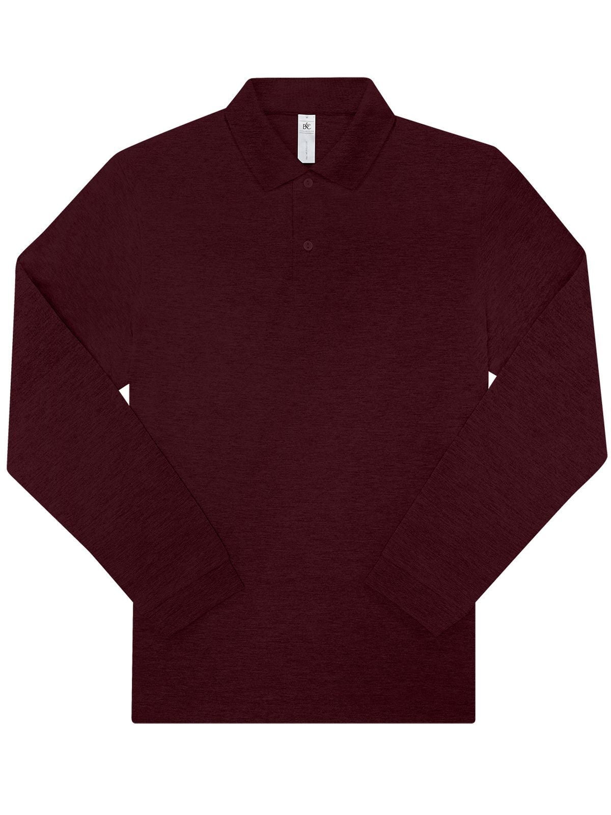 My polo 210 LSL Poloshirt – B&C – Farbe heather burgundy – individuell veredelbar