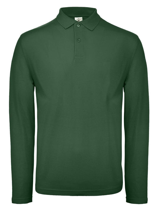 ID.001 LSL Herren Poloshirt – B&C – Farbe bottle green – individuell veredelbar