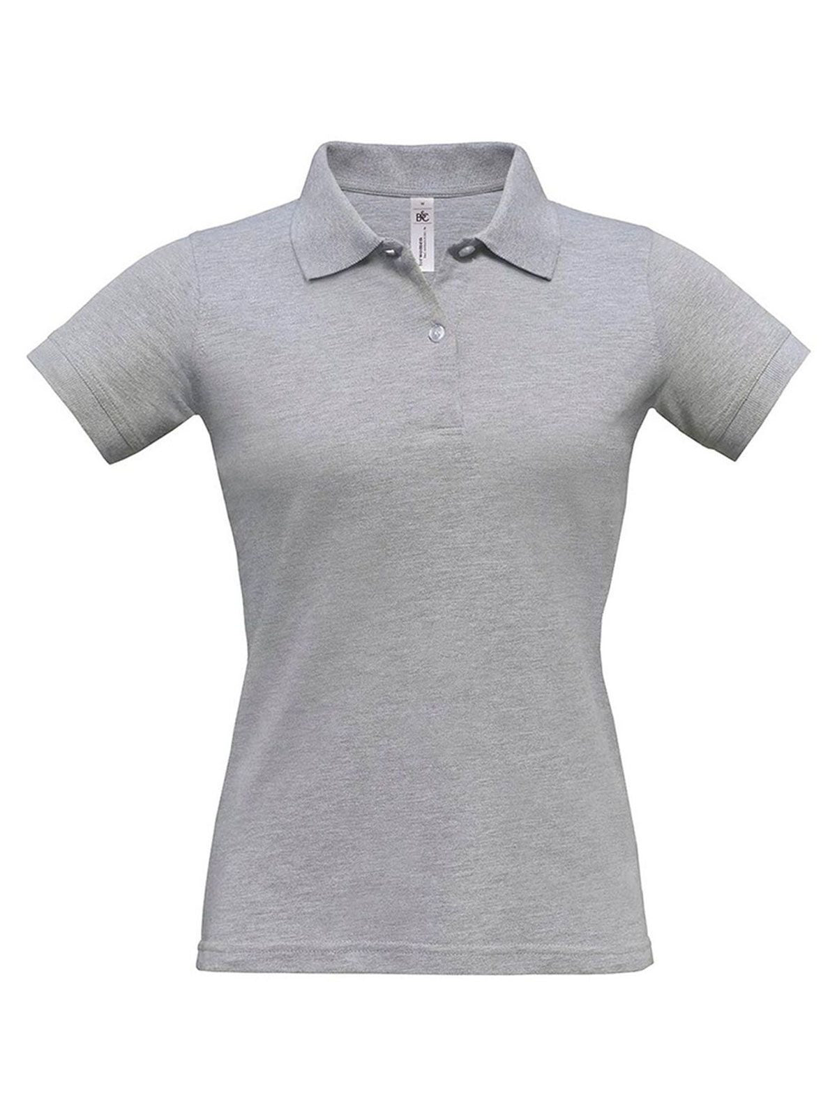 Safran Pure Women Damen Poloshirt – B&C – Farbe heather grey – individuell veredelbar