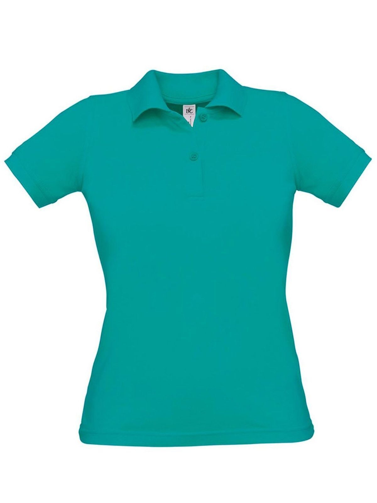 Safran Pure Women Damen Poloshirt – B&C – Farbe real turquoise – individuell veredelbar