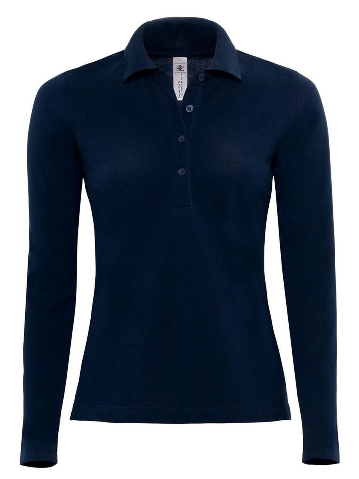 Safran Pure LSL Damen Poloshirt – B&C – Farbe Navy – individuell veredelbar