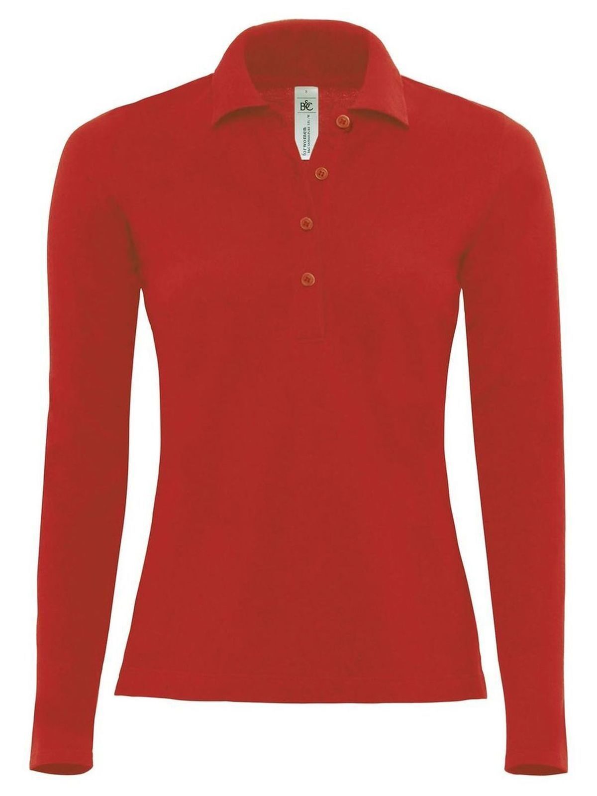 Safran Pure LSL Damen Poloshirt – B&C – Farbe Rot – individuell veredelbar