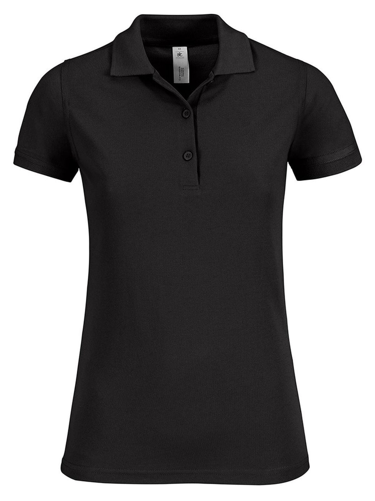 Safran Timeless Women Damen Poloshirt – B&C – Farbe Schwarz – individuell veredelbar