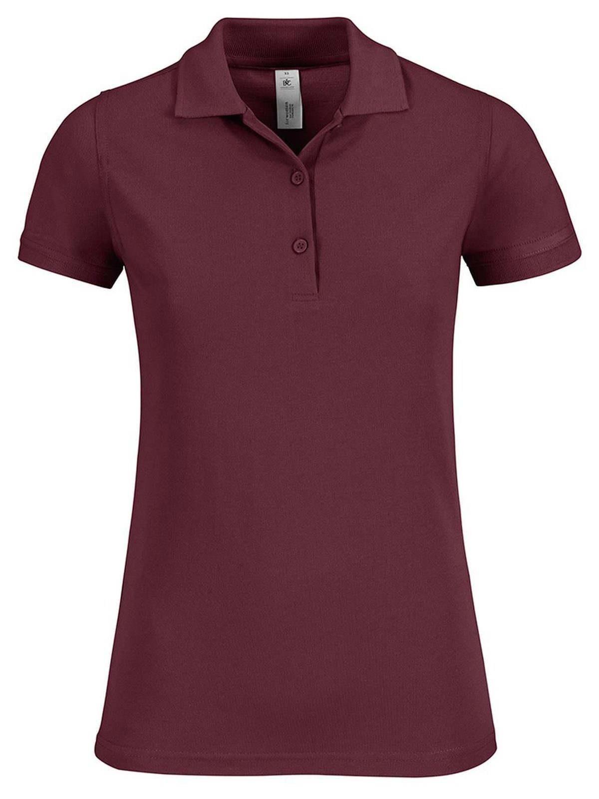 Safran Timeless Women Damen Poloshirt – B&C – Farbe Burgundy – individuell veredelbar