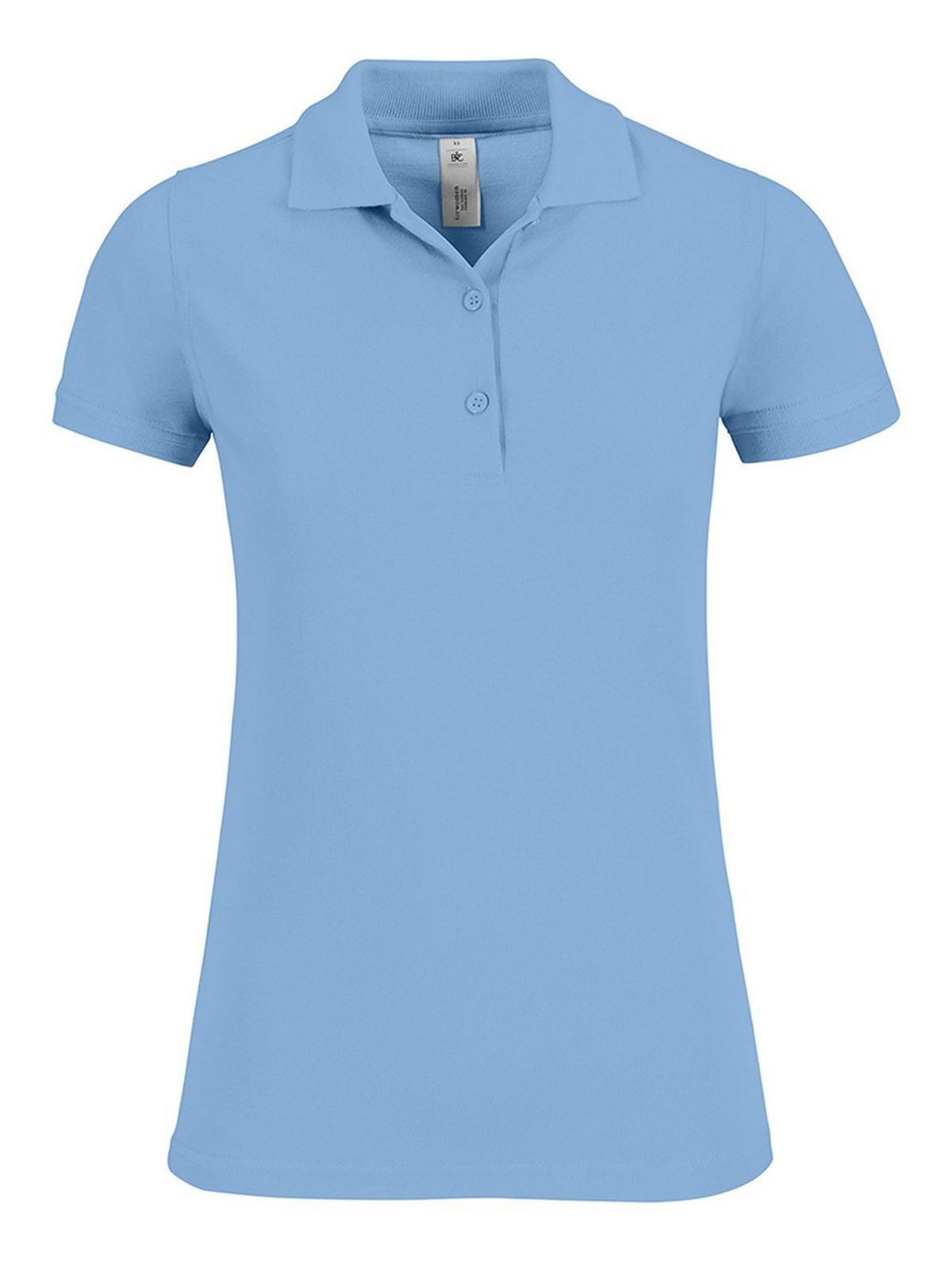 Safran Timeless Women Damen Poloshirt – B&C – Farbe Hellblau – individuell veredelbar