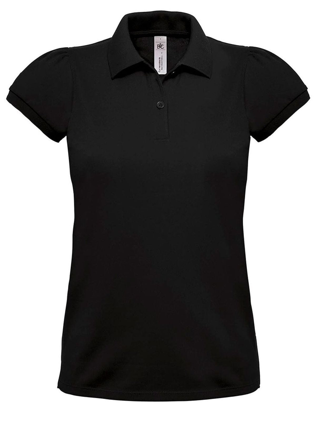 Heavymill Damen Poloshirt – B&C – Farbe Schwarz – individuell veredelbar