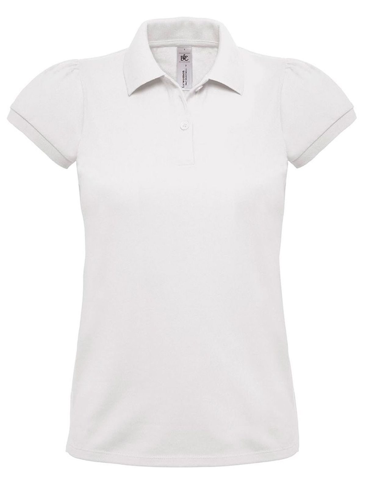 Heavymill Damen Poloshirt – B&C – Farbe Weiß – individuell veredelbar