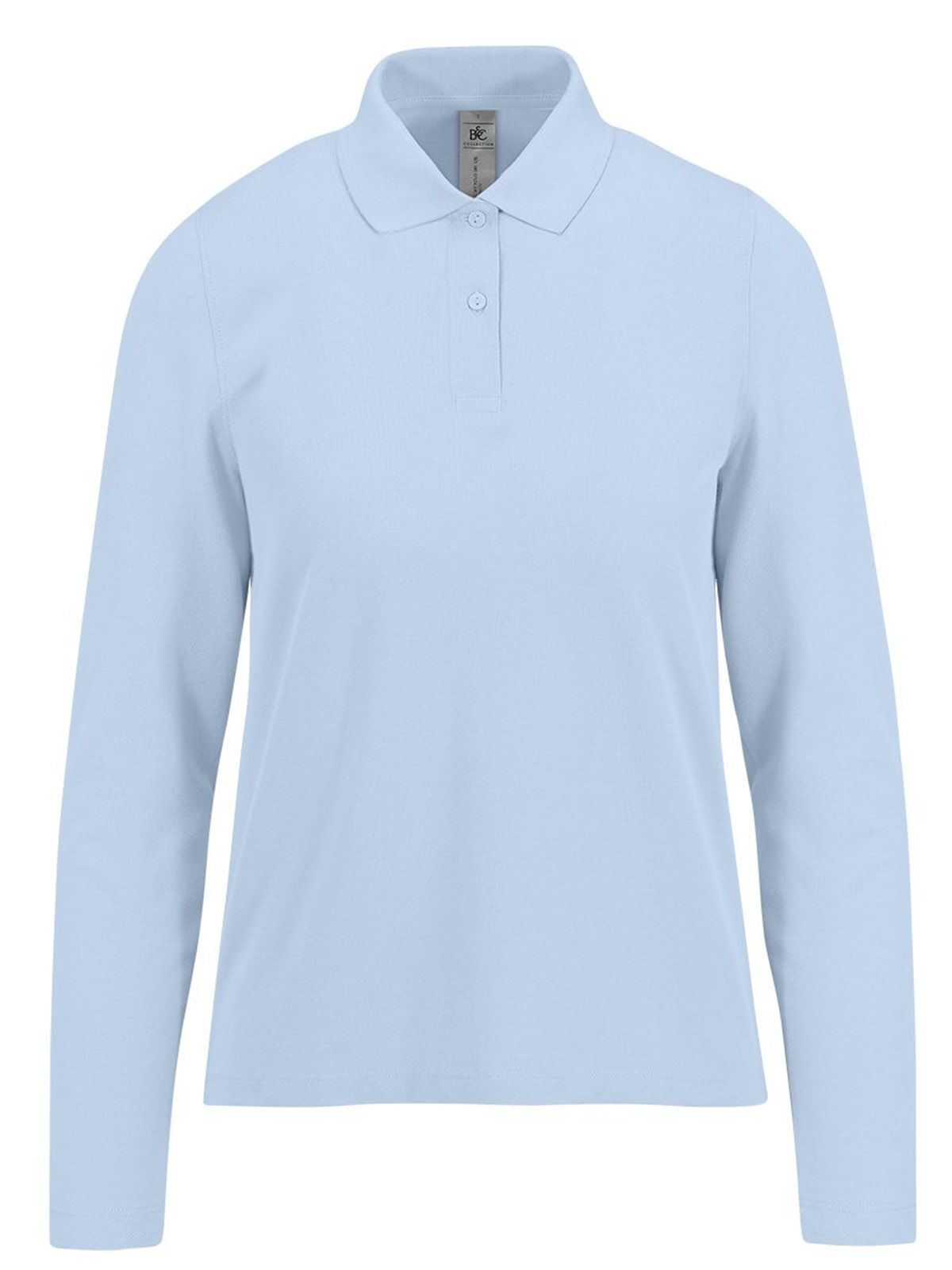 My polo 180 LSL Damen Poloshirt – B&C – Farbe blush blue – individuell veredelbar