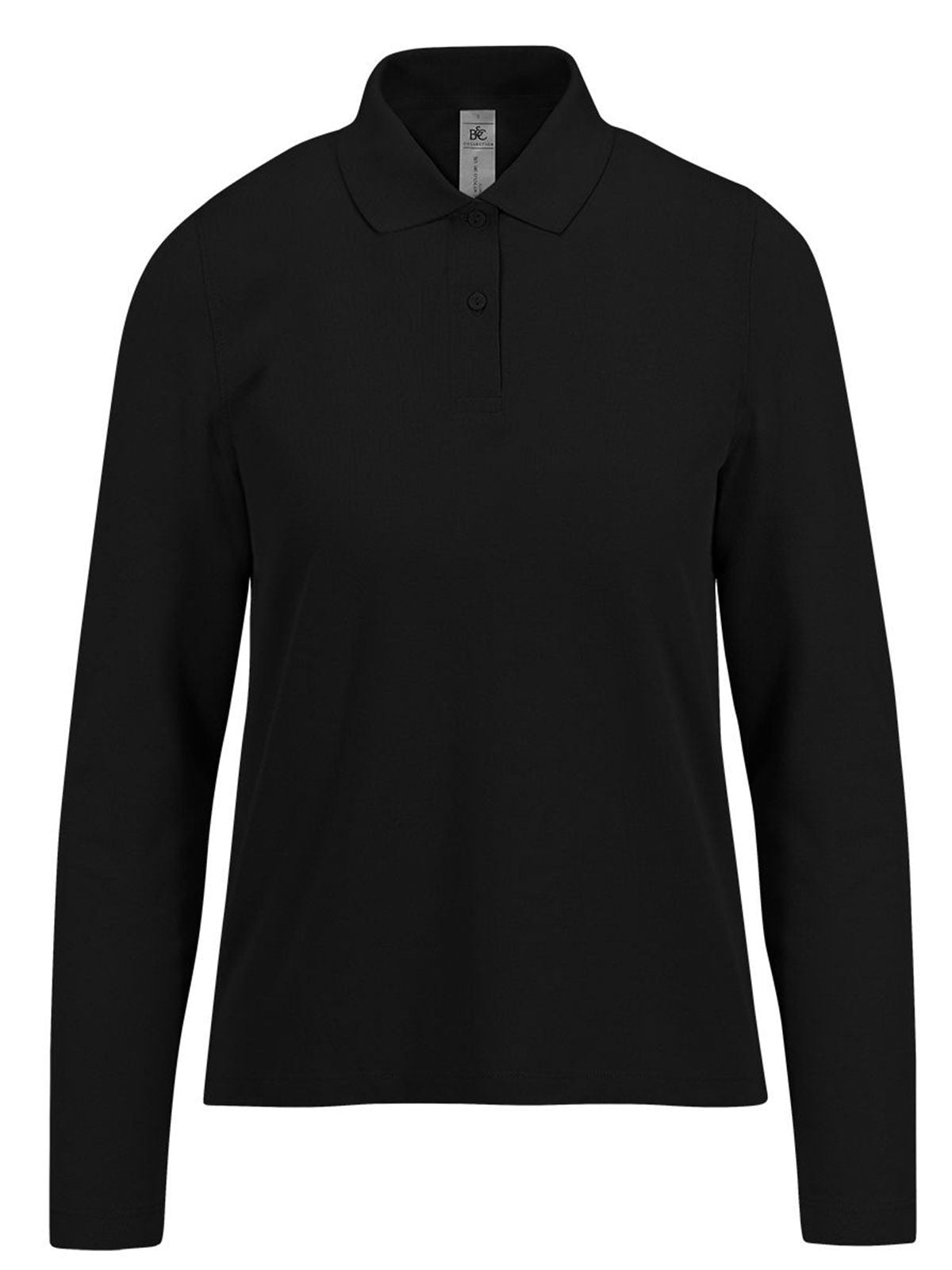 My polo 180 LSL Damen Poloshirt – B&C – Farbe Schwarz – individuell veredelbar