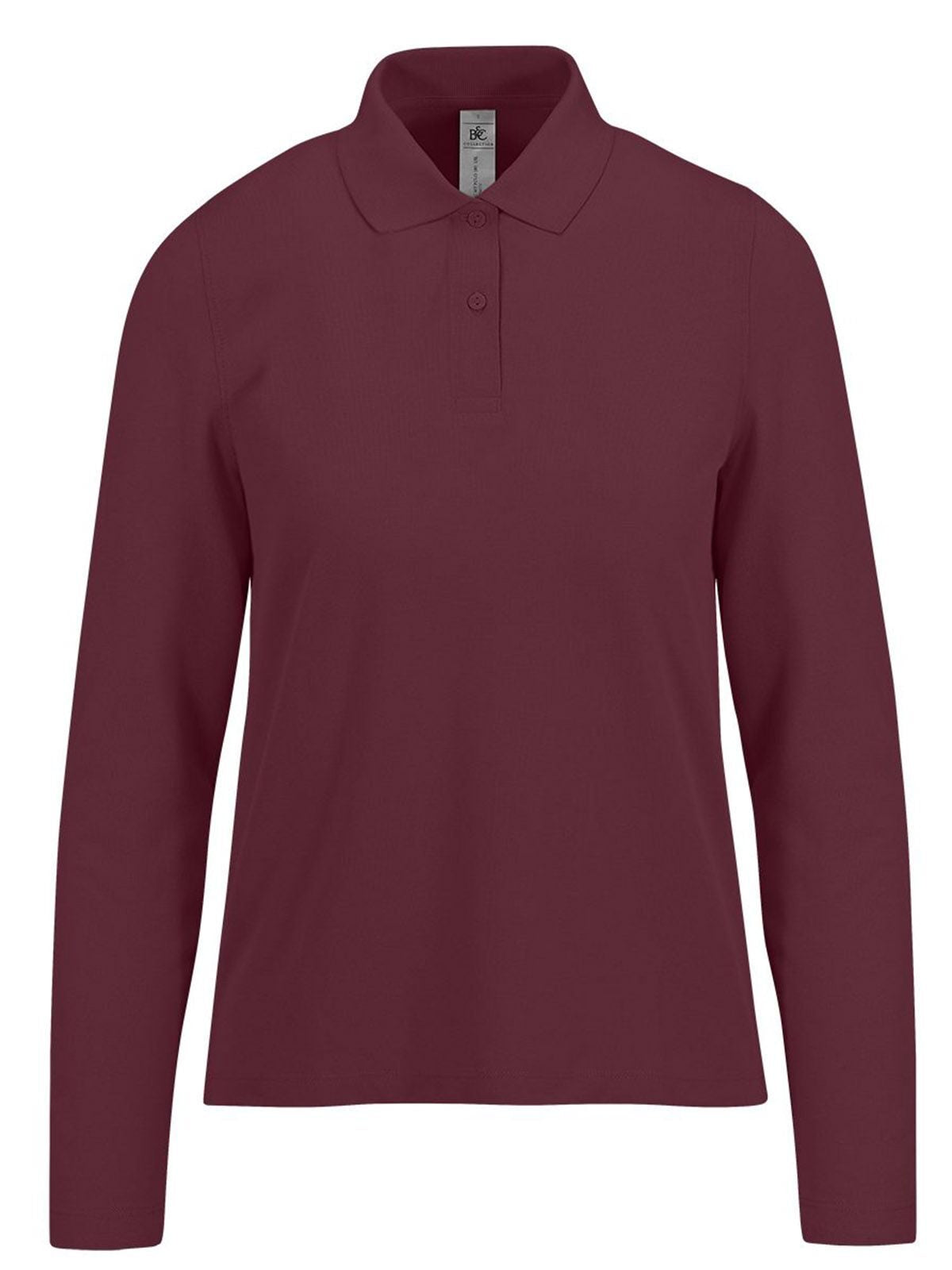 My polo 180 LSL Damen Poloshirt – B&C – Farbe Burgundy – individuell veredelbar