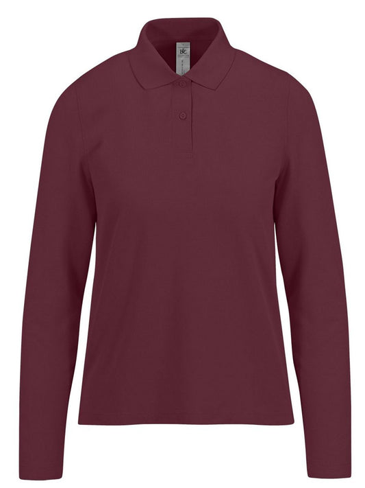 My polo 180 LSL Damen Poloshirt – B&C – Farbe Burgundy – individuell veredelbar