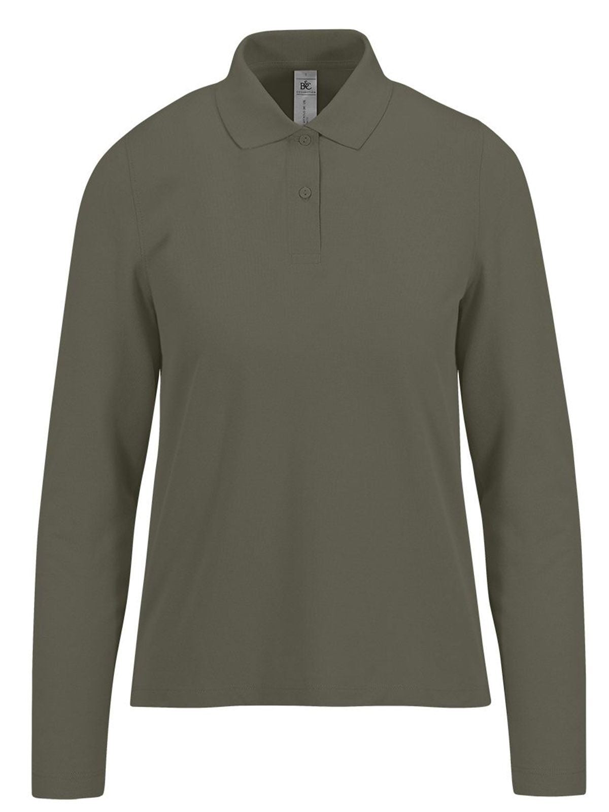 My polo 180 LSL Damen Poloshirt – B&C – Farbe camo green – individuell veredelbar