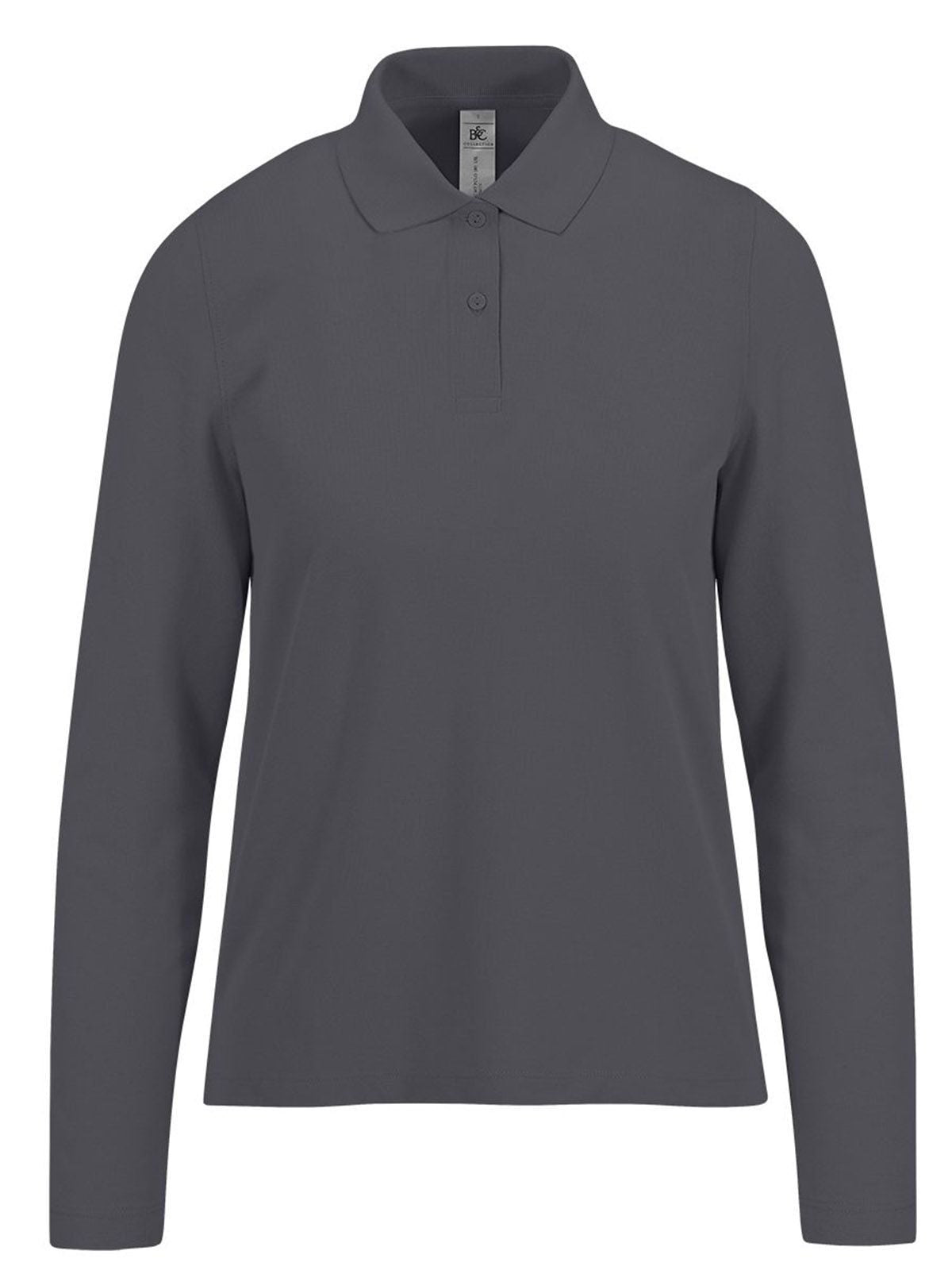 My polo 180 LSL Damen Poloshirt – B&C – Farbe Dunkelgrau – individuell veredelbar