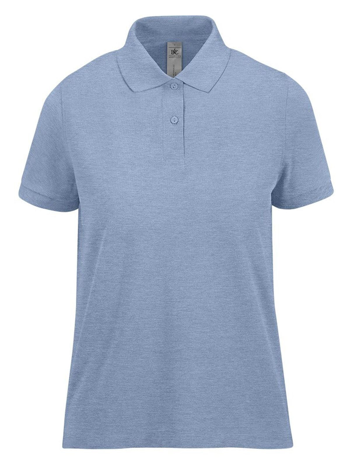 My polo 210 Damen Poloshirt – B&C – Farbe heather blue – individuell veredelbar