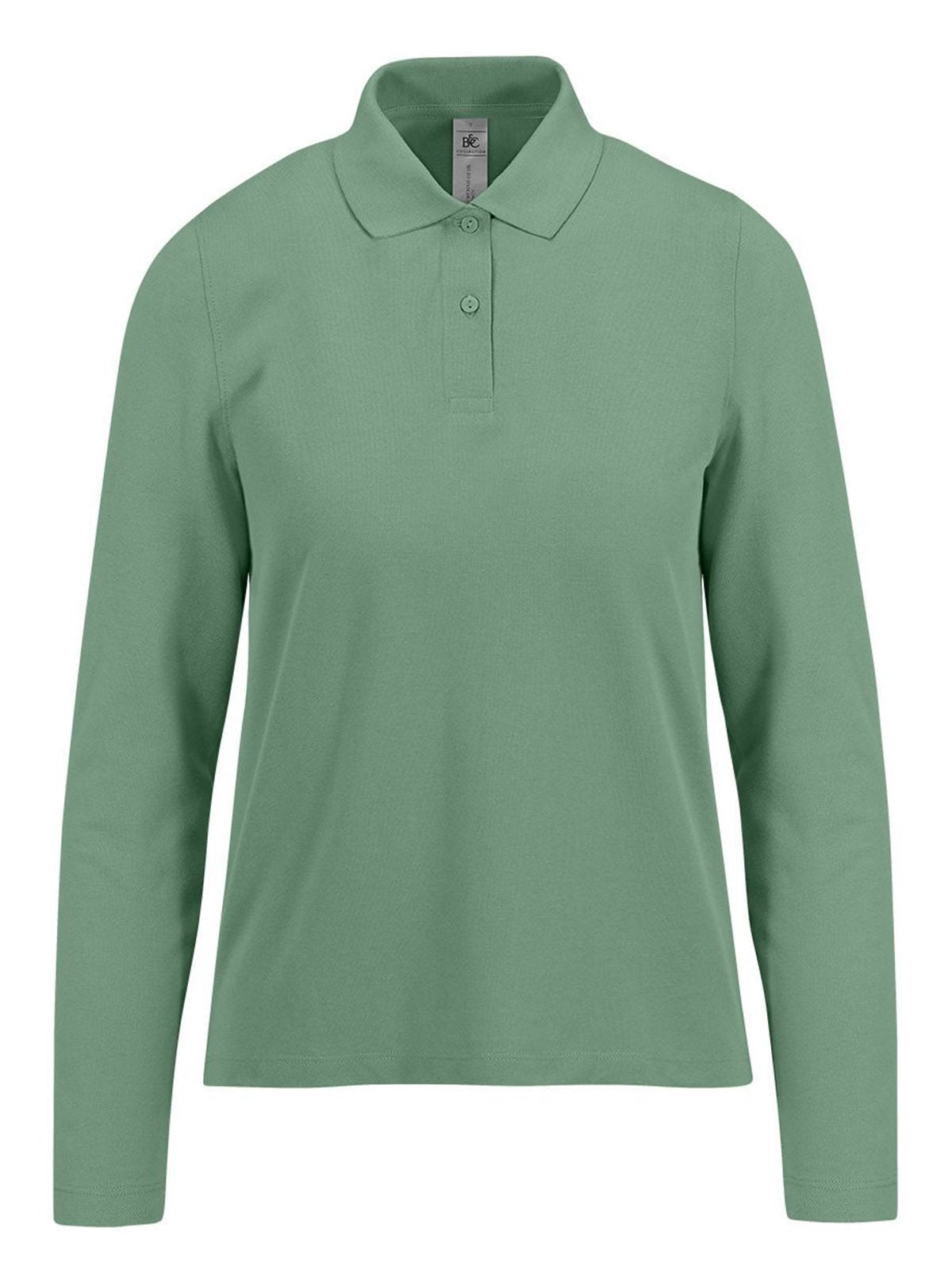 My polo 210 LSL Damen Poloshirt – B&C – Farbe amalfi green – individuell veredelbar