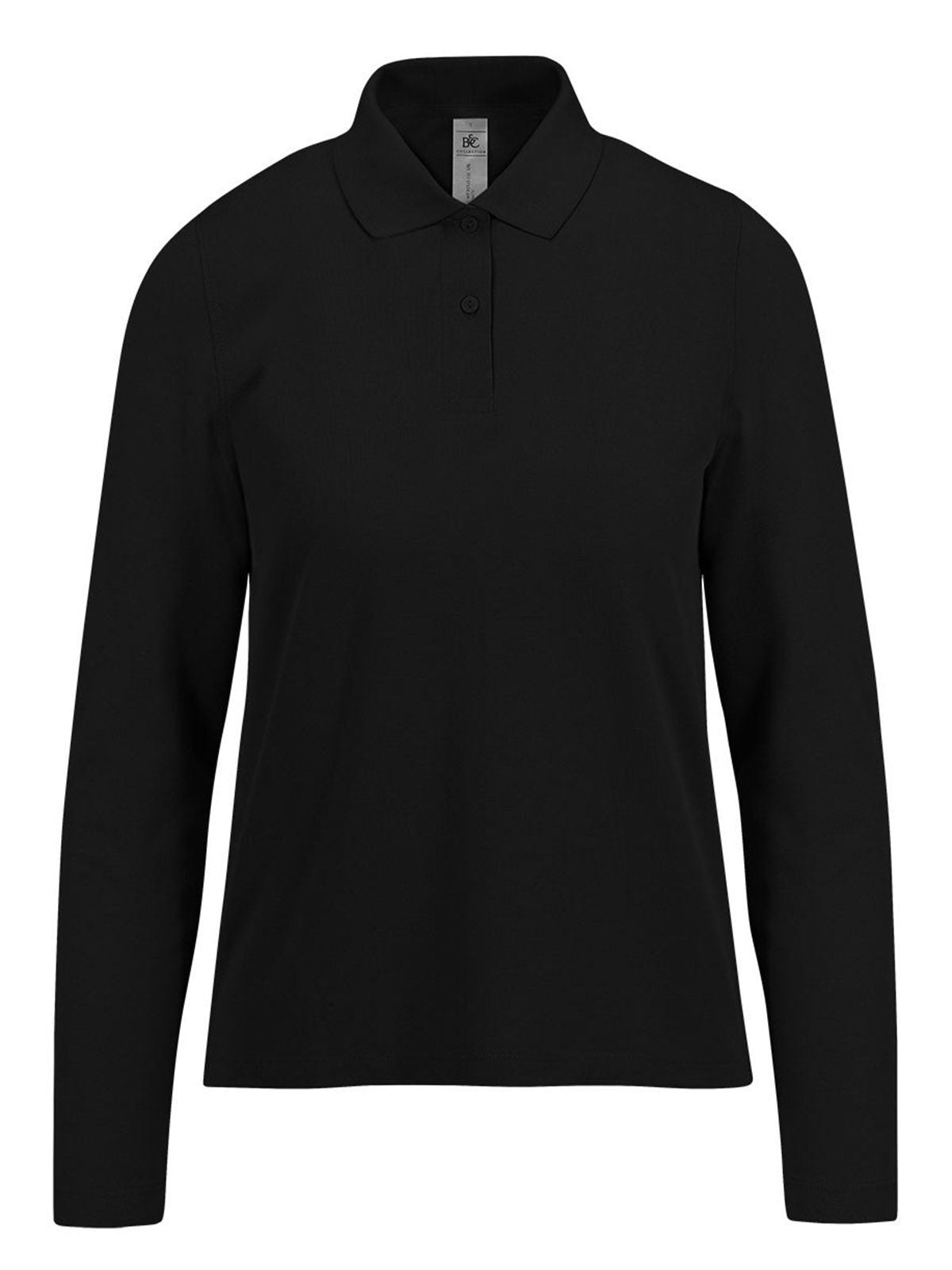 My polo 210 LSL Damen Poloshirt – B&C – Farbe Schwarz – individuell veredelbar