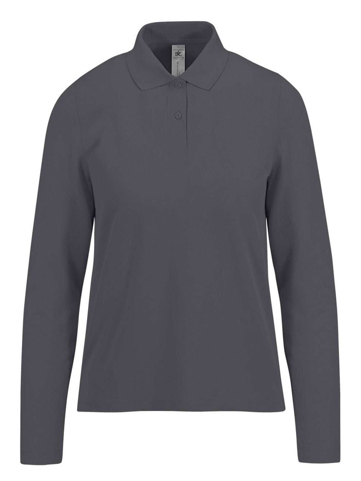 My polo 210 LSL Damen Poloshirt – B&C – Farbe Dunkelgrau – individuell veredelbar