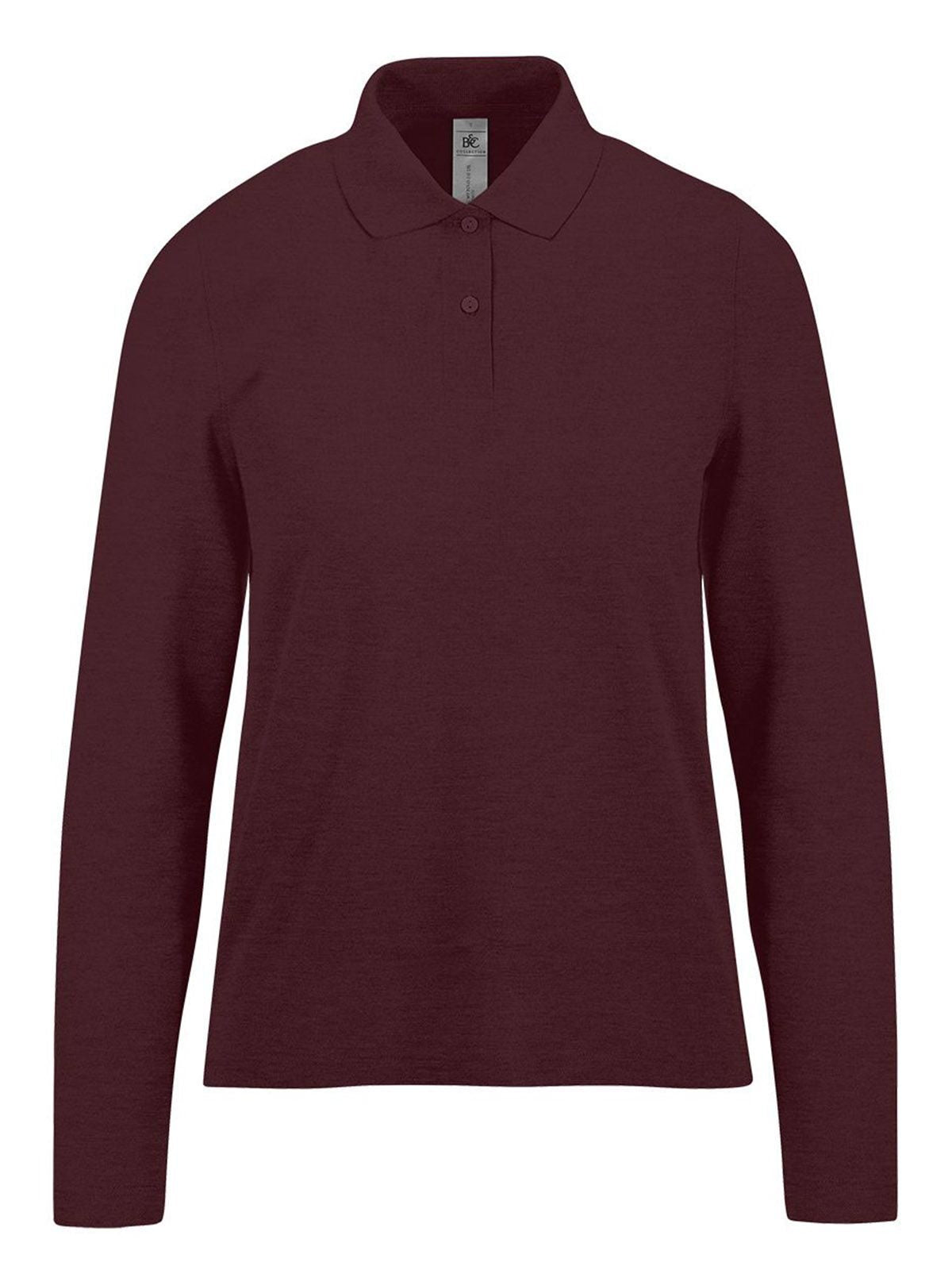 My polo 210 LSL Damen Poloshirt – B&C – Farbe heather burgundy – individuell veredelbar