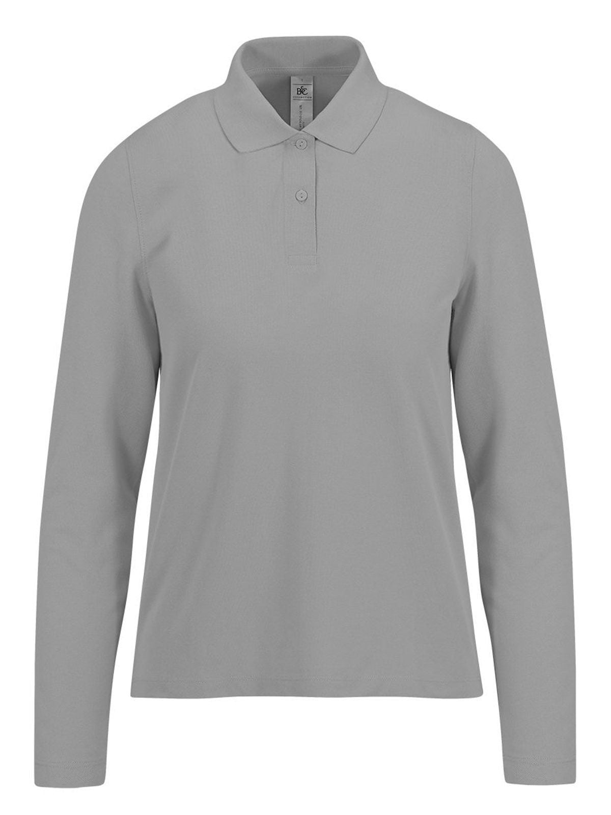 My polo 210 LSL Damen Poloshirt – B&C – Farbe Sport Grau – individuell veredelbar