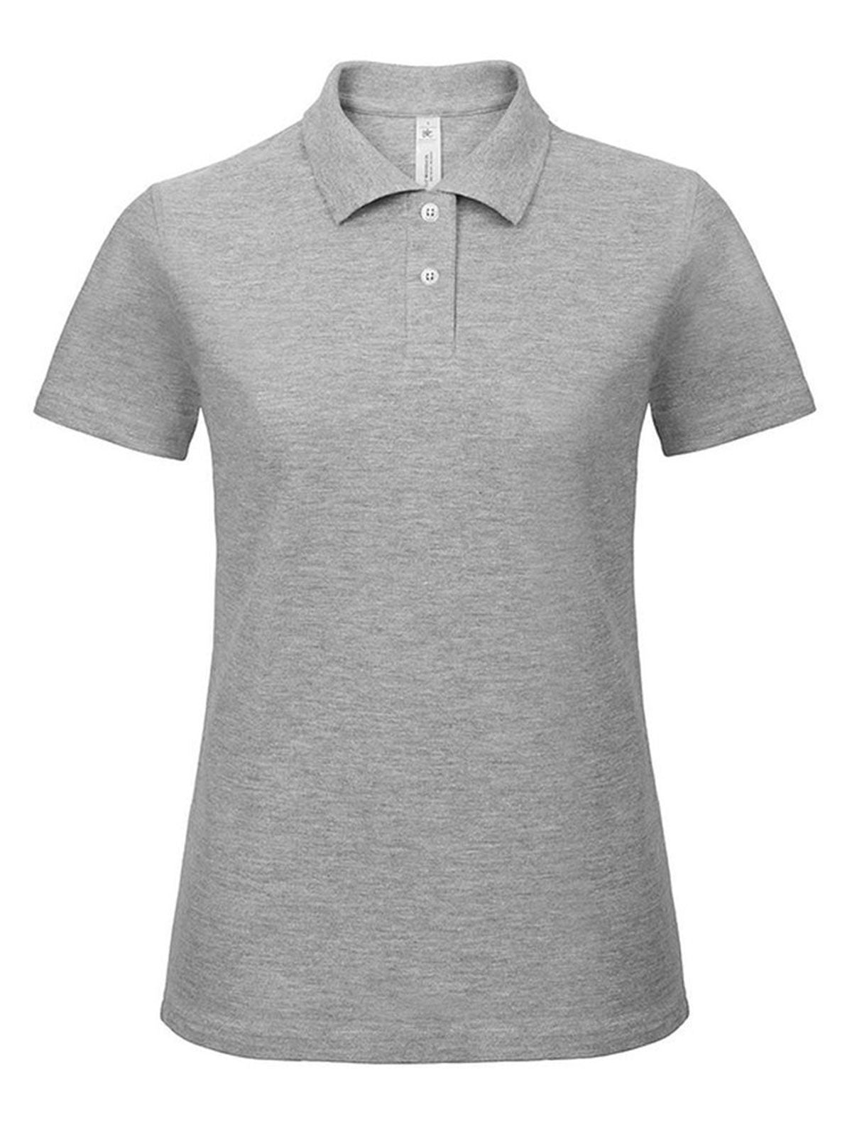 ID.001 Damen Poloshirt – B&C – Farbe heather grey – individuell veredelbar