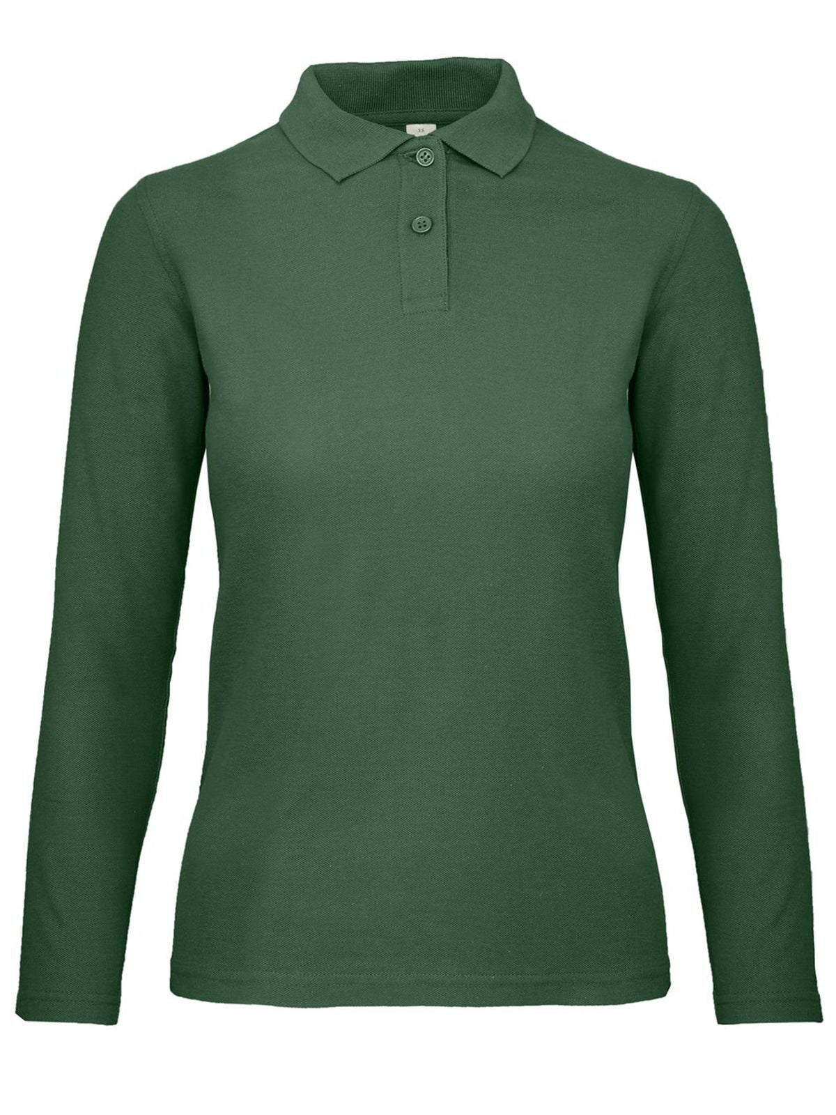 ID.001 LSL Damen Poloshirt – B&C – Farbe bottle green – individuell veredelbar