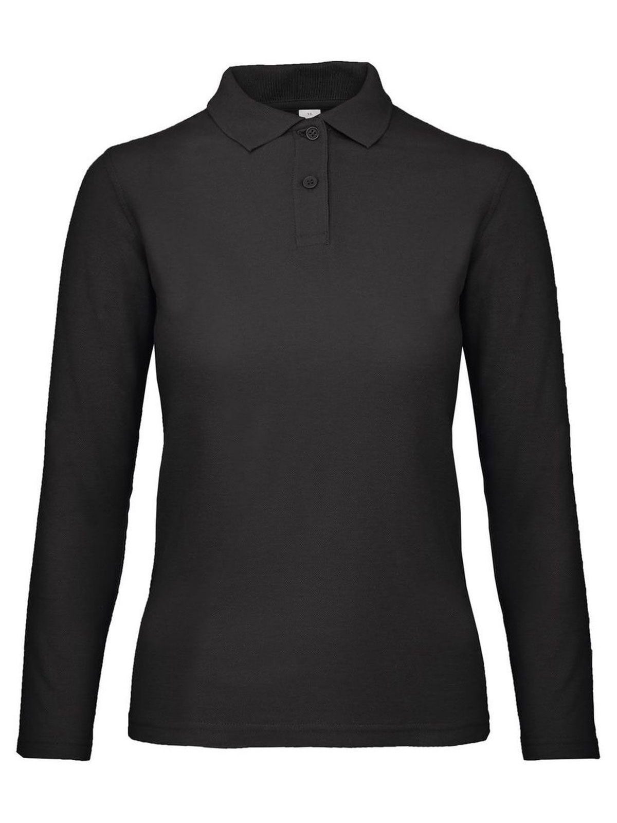 ID.001 LSL Damen Poloshirt – B&C – Farbe Schwarz – individuell veredelbar