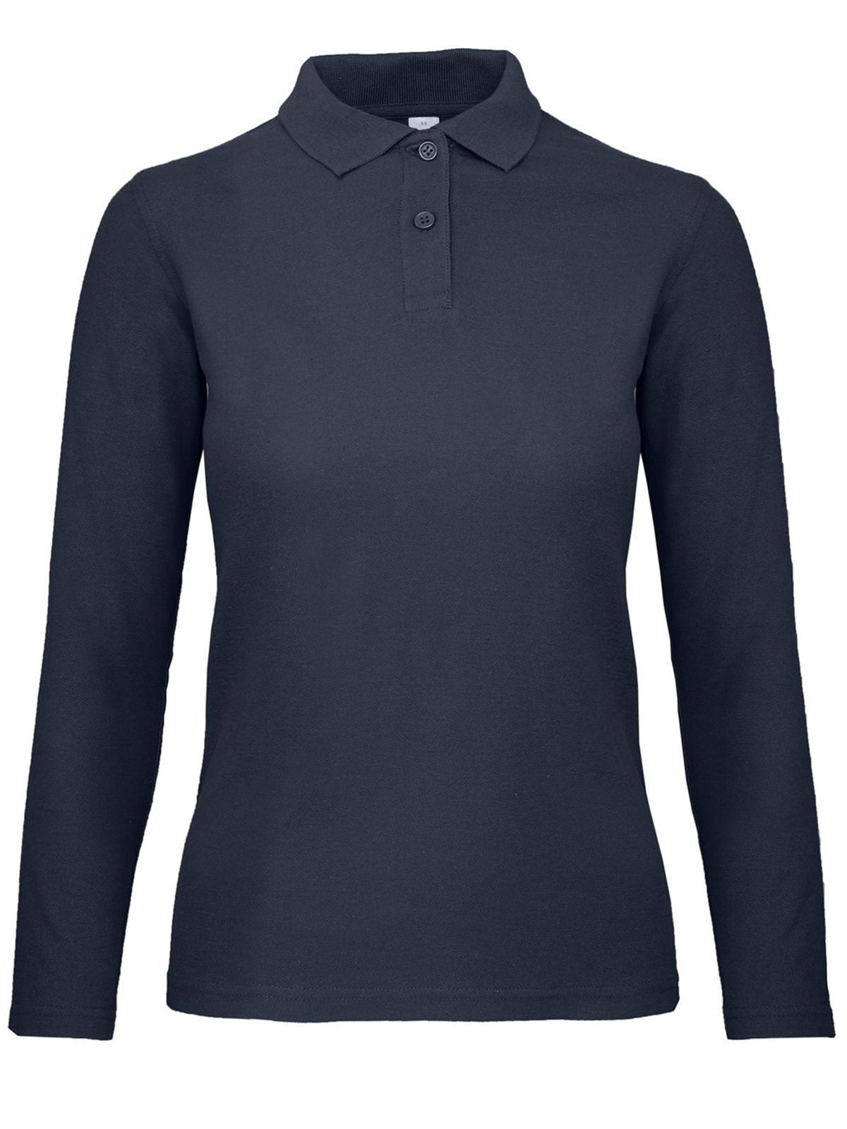 ID.001 LSL Damen Poloshirt – B&C – Farbe Navy – individuell veredelbar