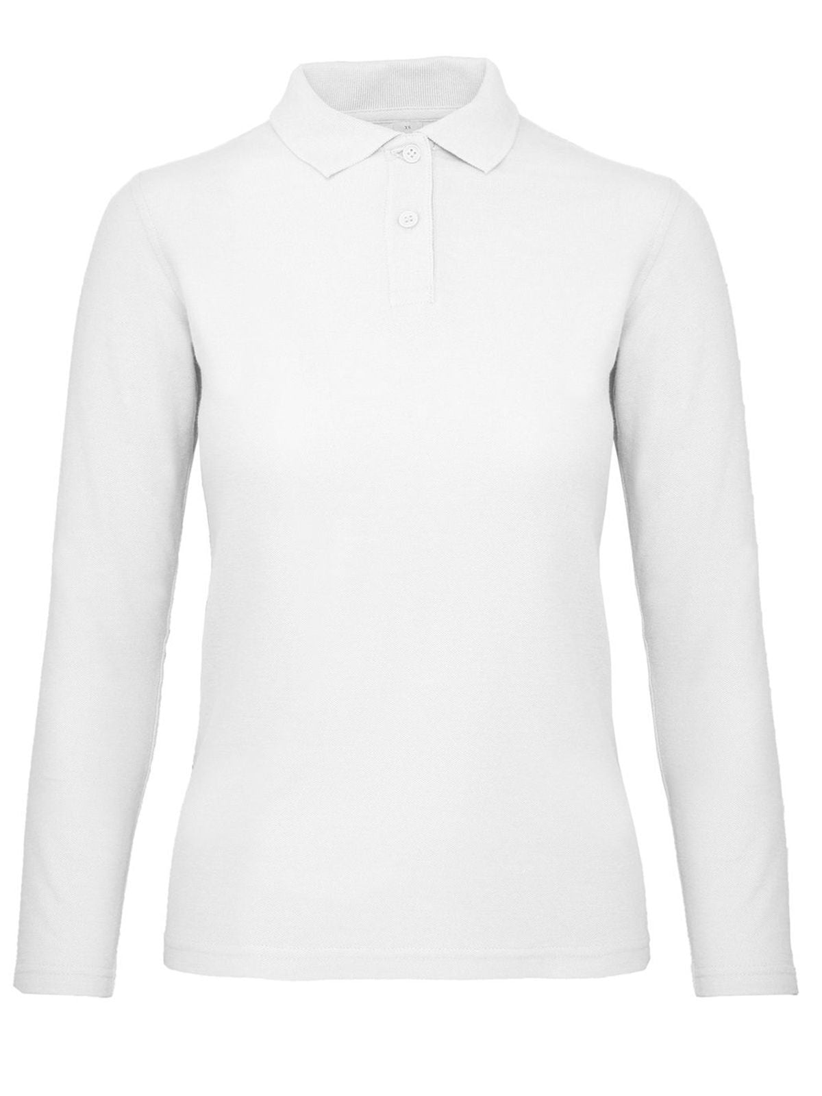 ID.001 LSL Damen Poloshirt – B&C – Farbe Weiß – individuell veredelbar