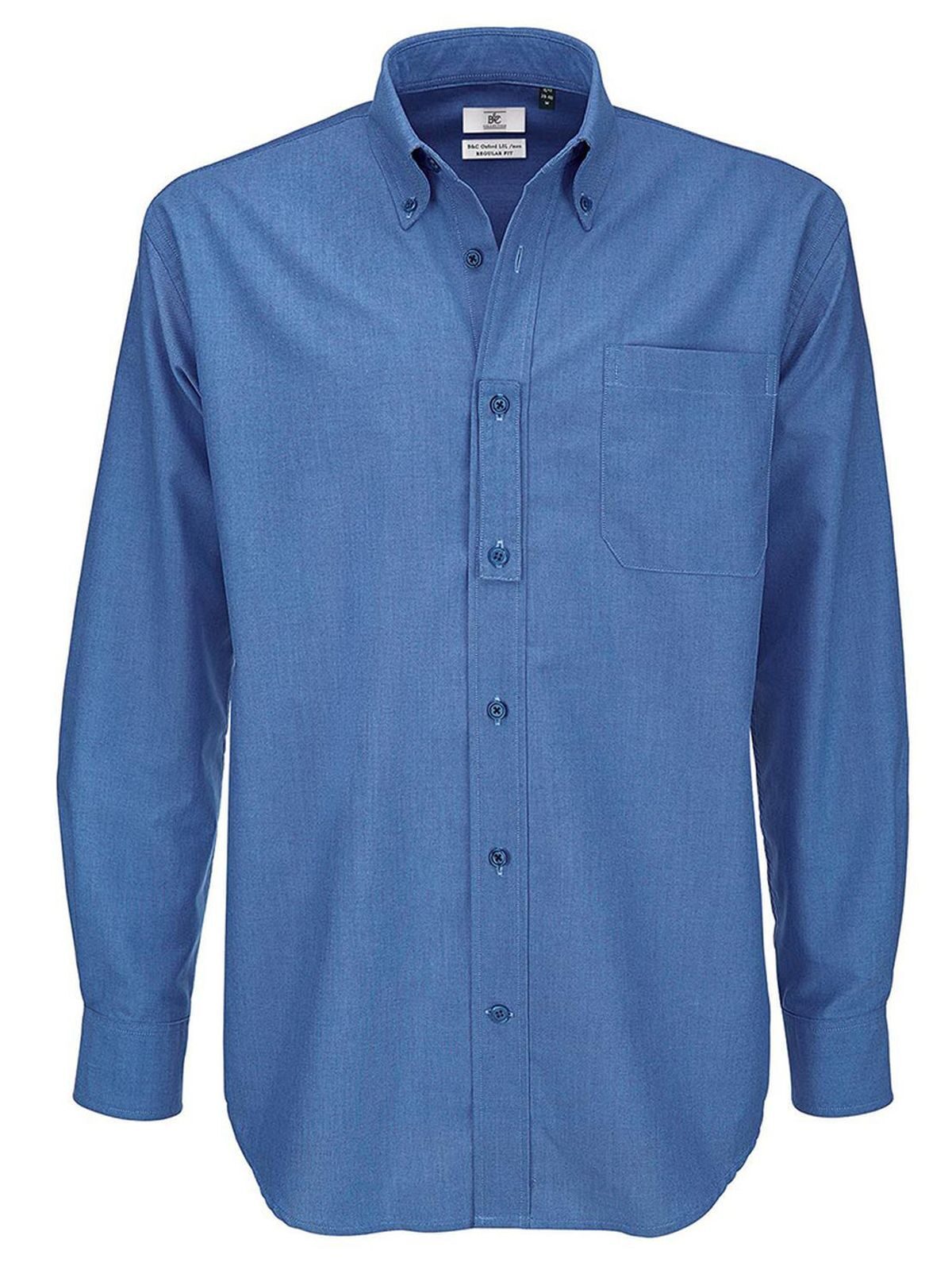 Oxford LSL Herren Hemd / Bluse – B&C – Farbe blue chip – individuell veredelbar