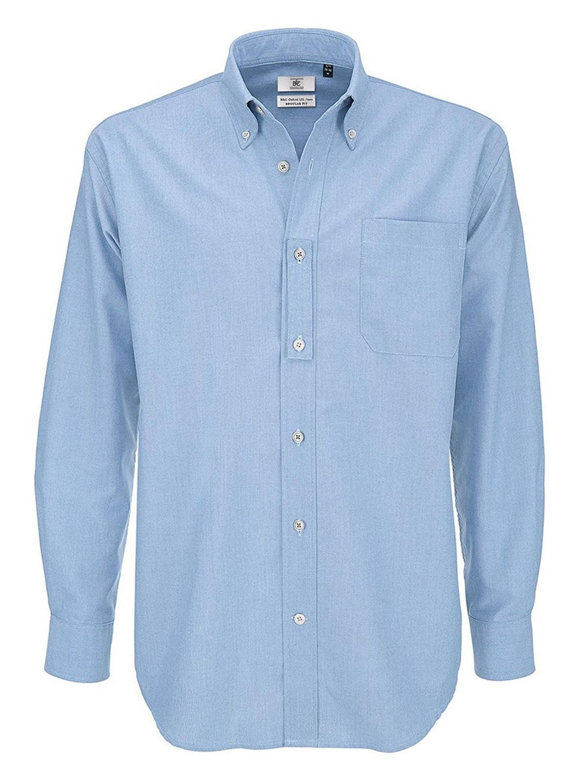 Oxford LSL Herren Hemd / Bluse – B&C – Farbe oxford blue – individuell veredelbar