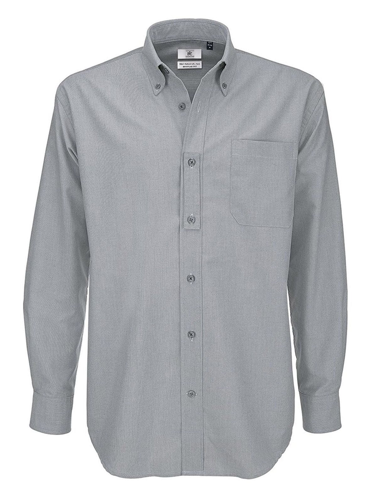 Oxford LSL Herren Hemd / Bluse – B&C – Farbe silver moon – individuell veredelbar