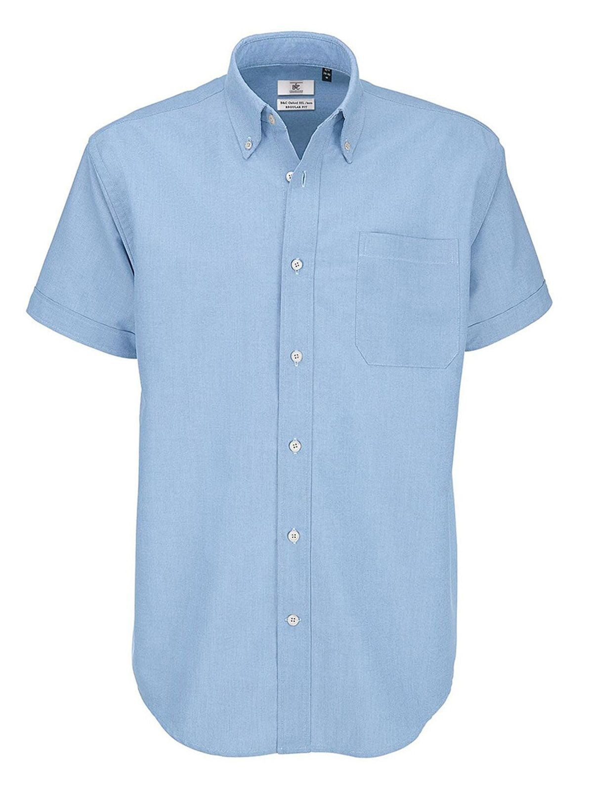 Oxford SSL Herren Hemd / Bluse – B&C – Farbe oxford blue – individuell veredelbar