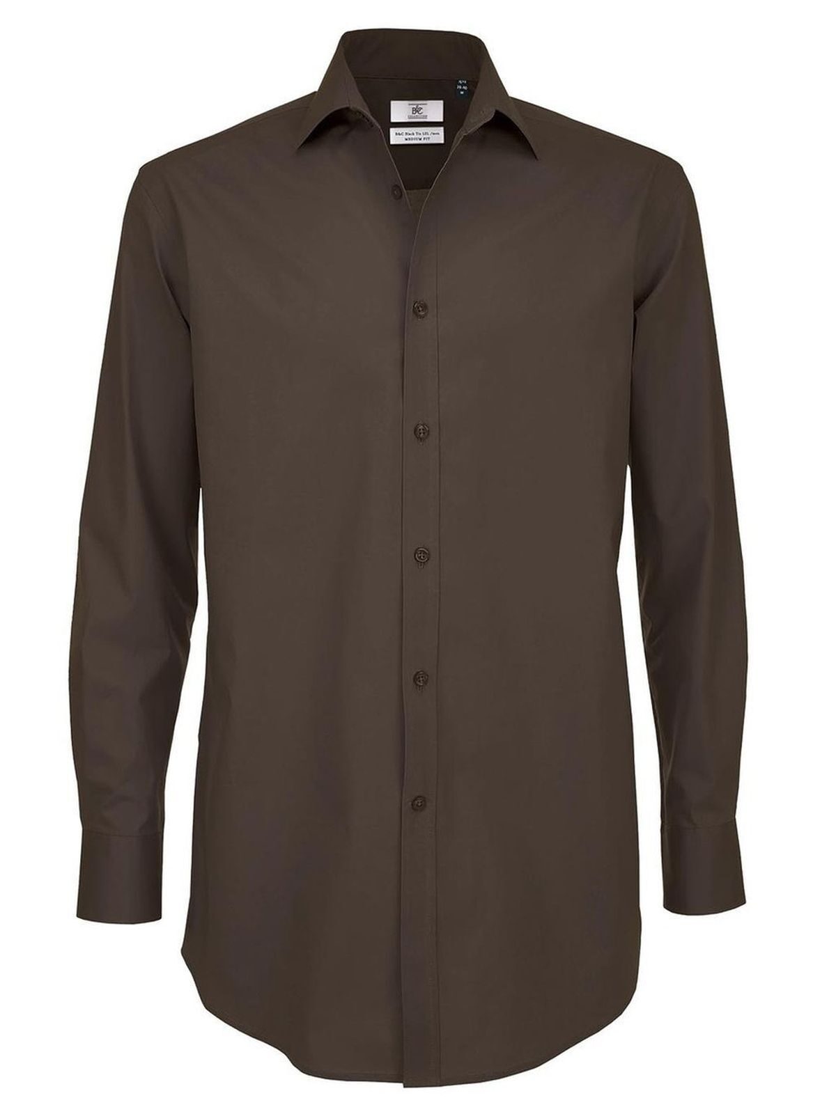 Black Tie LSL Herren Hemd / Bluse – B&C – Farbe coffee bean – individuell veredelbar