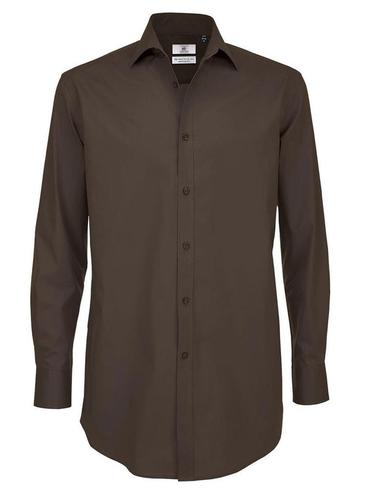 Black Tie LSL Herren Hemd / Bluse – B&C – Farbe coffee bean – individuell veredelbar