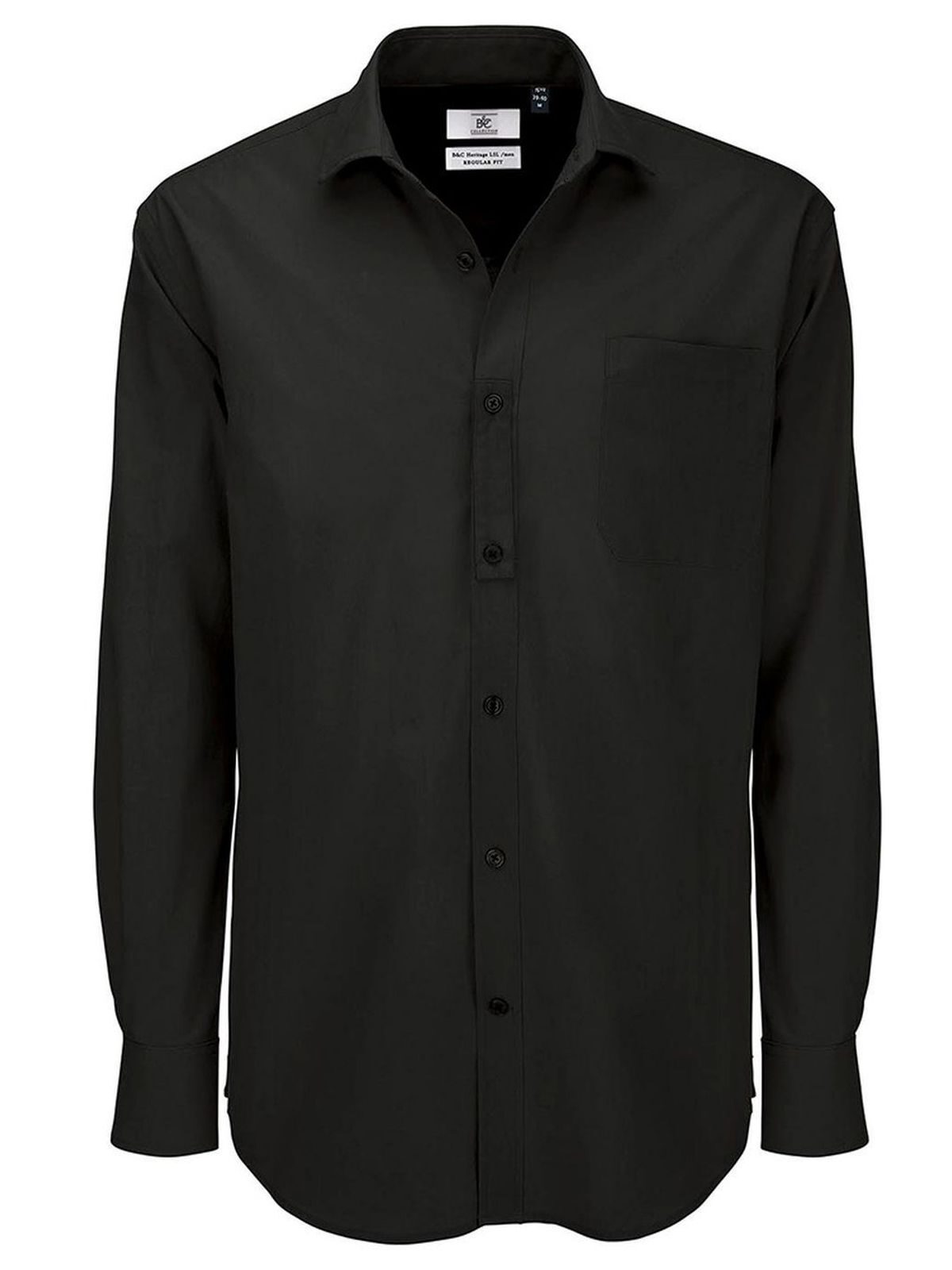 Heritage LSL Herren Hemd / Bluse – B&C – Farbe Schwarz – individuell veredelbar