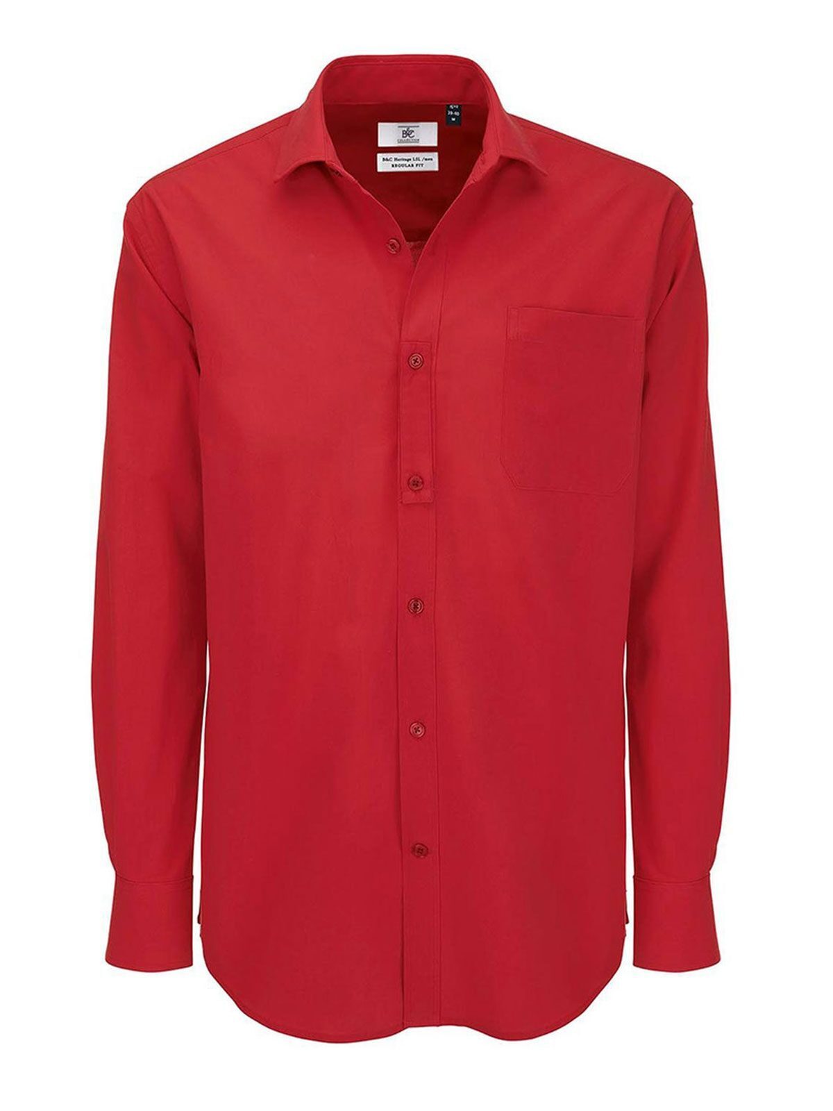 Heritage LSL Herren Hemd / Bluse – B&C – Farbe deep red – individuell veredelbar
