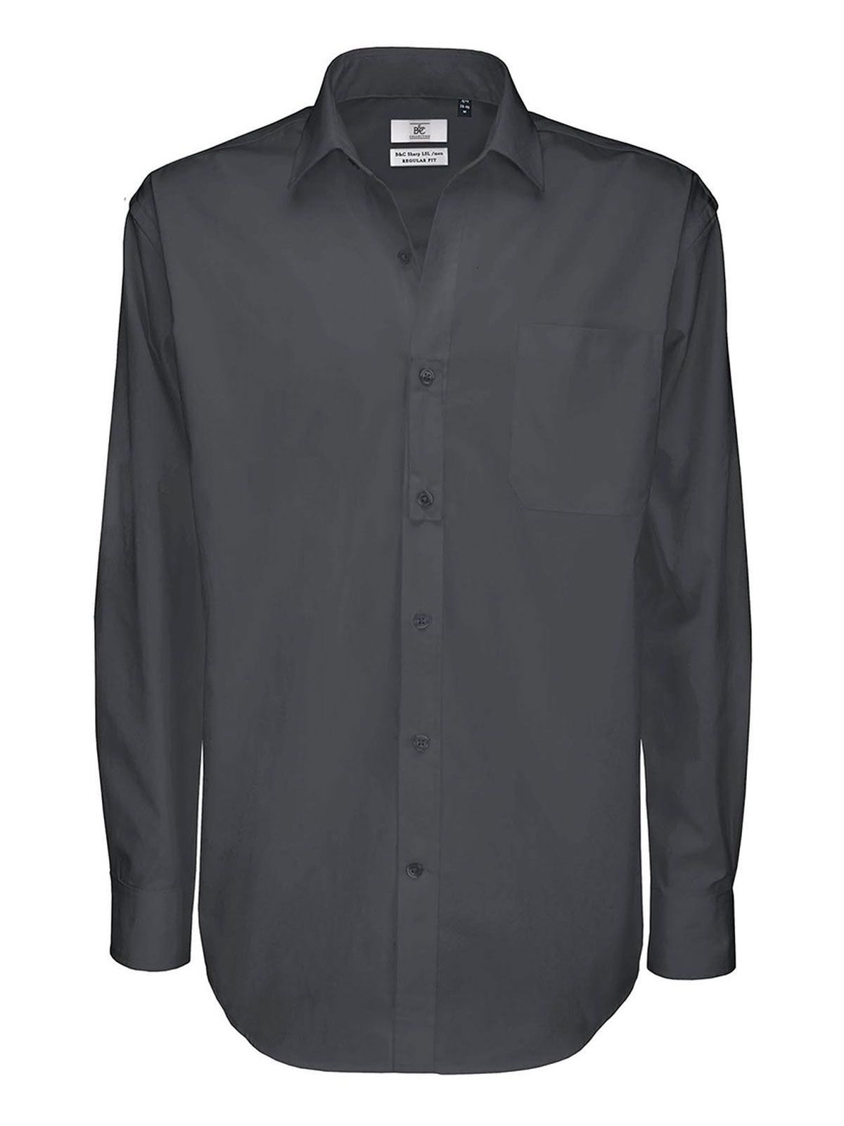 Sharp LSL Herren Hemd / Bluse – B&C – Farbe Dunkelgrau – individuell veredelbar