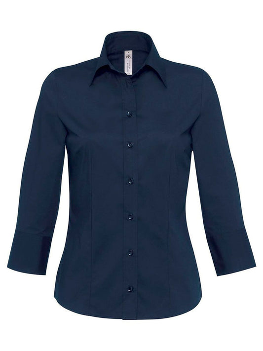 Milano Damen Hemd / Bluse – B&C – Farbe Navy – individuell veredelbar