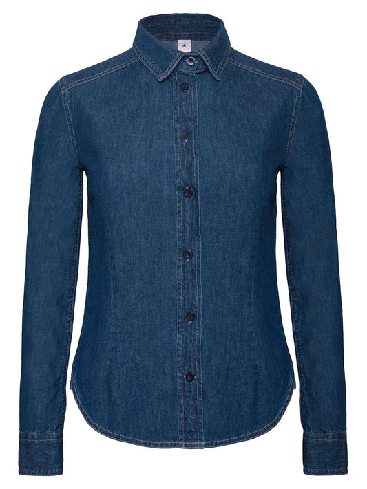 Dnm Vision Damen Hemd / Bluse – B&C – Farbe deep blue denim – individuell veredelbar