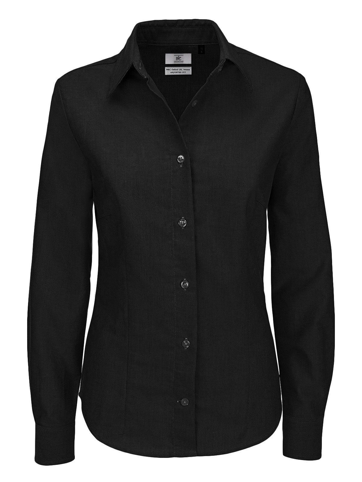 Oxford LSL Damen Hemd / Bluse – B&C – Farbe Schwarz – individuell veredelbar