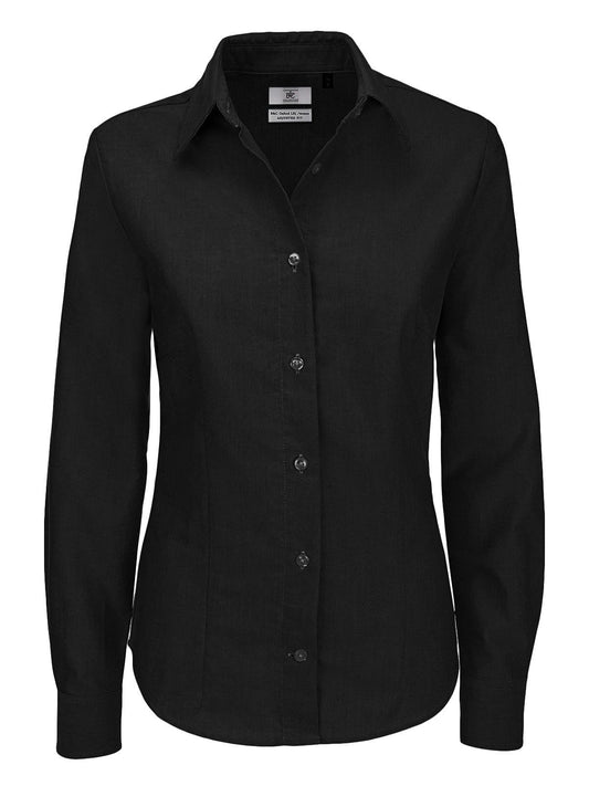 Oxford LSL Damen Hemd / Bluse – B&C – Farbe Schwarz – individuell veredelbar