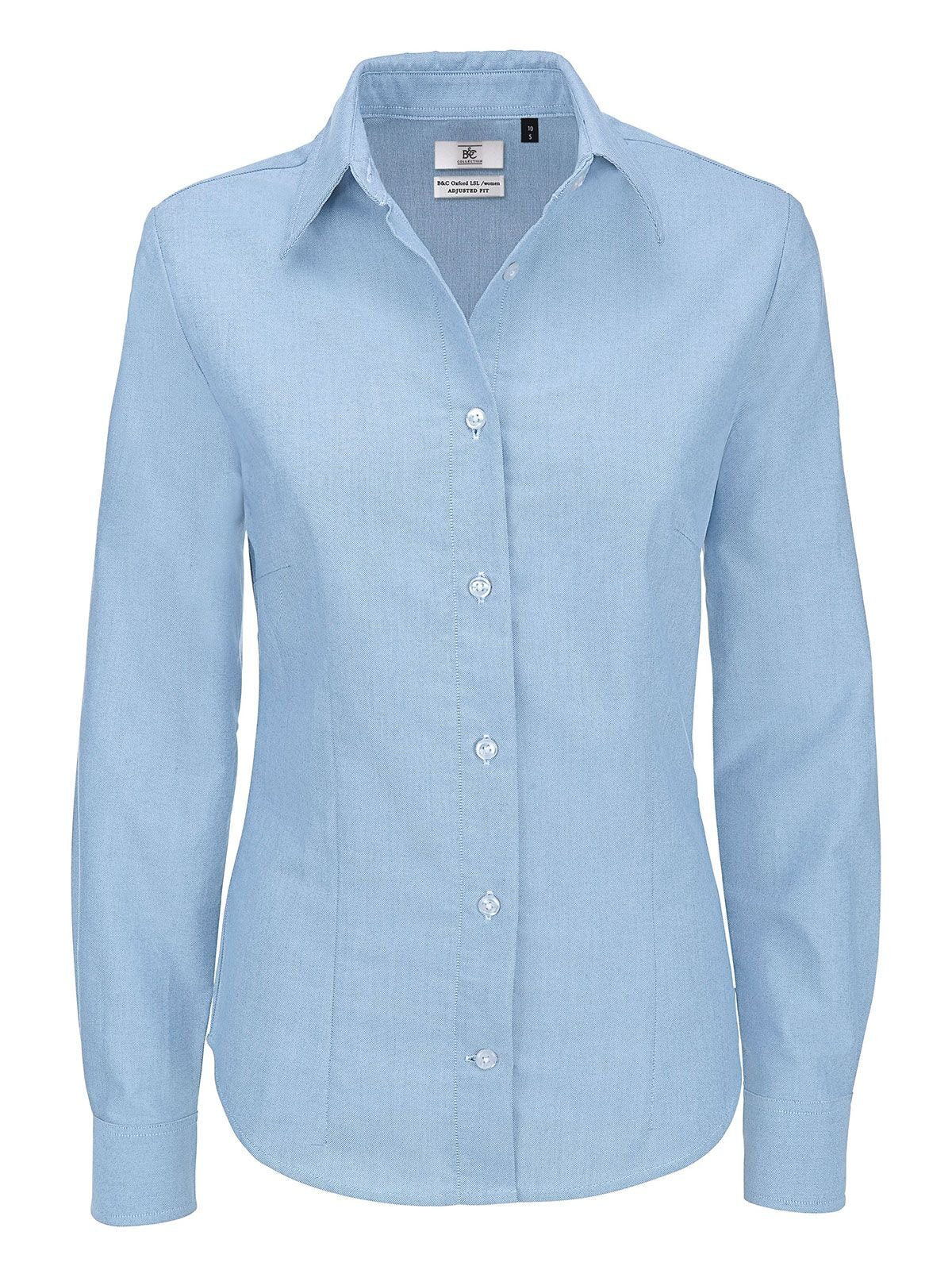 Oxford LSL Damen Hemd / Bluse – B&C – Farbe oxford blue – individuell veredelbar