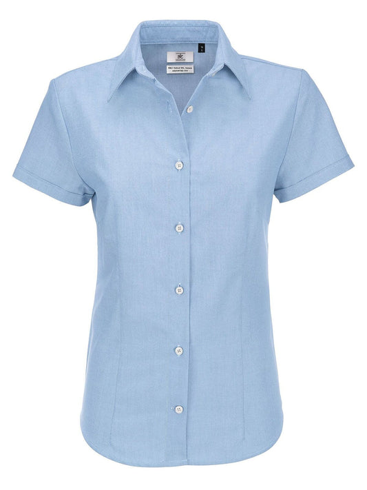 Oxford SSL Damen Hemd / Bluse – B&C – Farbe oxford blue – individuell veredelbar