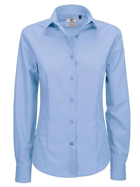 Smart LSL Damen Hemd / Bluse – B&C – Farbe business blue – individuell veredelbar