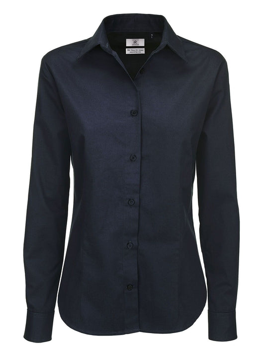 Sharp LSL Damen Hemd / Bluse – B&C – Farbe Navy – individuell veredelbar