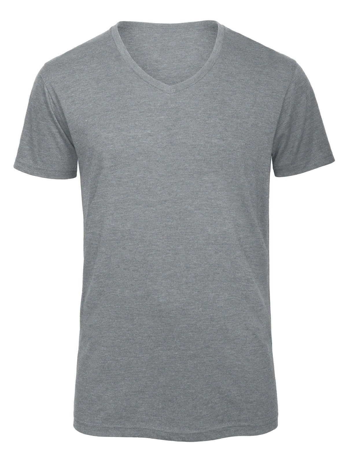 V Triblend Herren T-Shirt – B&C – Farbe heather light grey – individuell veredelbar